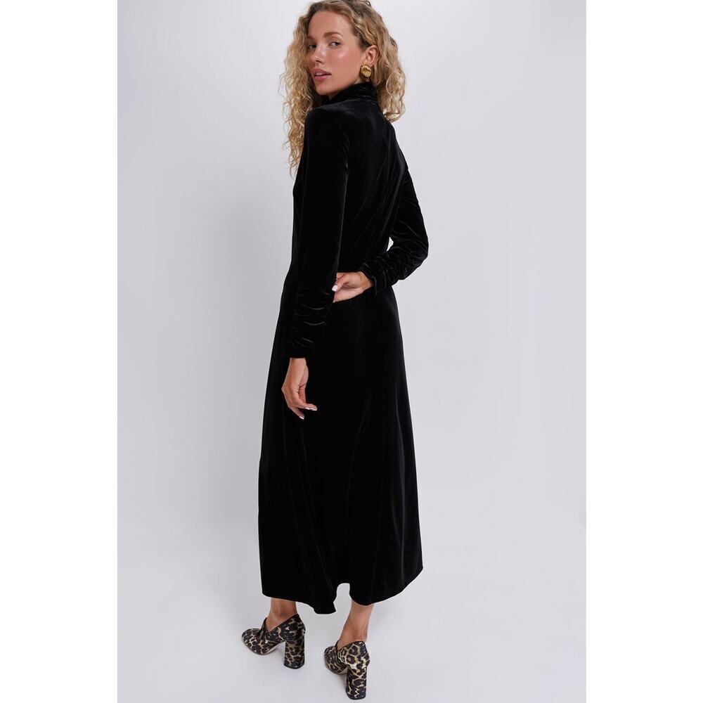 POMANDER PLACE Black Velvet Suzie Dress Size L NWT Retail $148 Tuckernuck - Picture 2 of 12